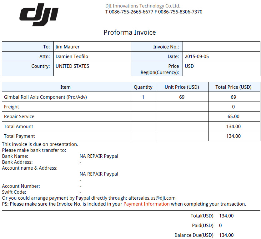 review of the cost to repair a DJI Phantom 3 Drone