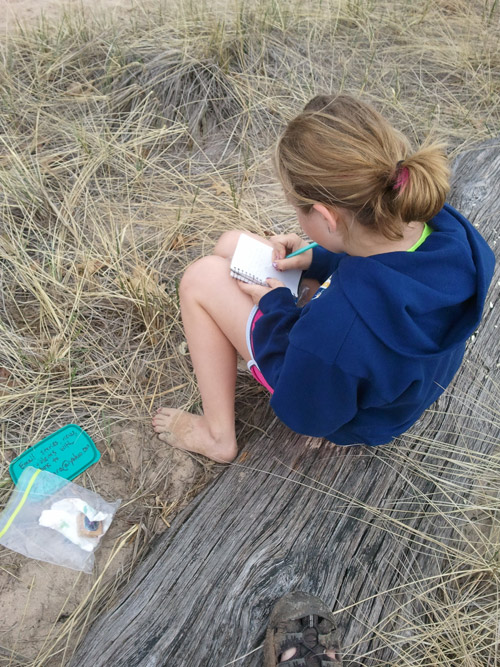 Writing a letter for the letterbox